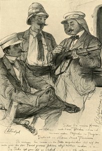 Europeanen aan boord van een schip, 1898 door Christian Wilhelm Allers