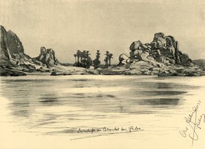 Eerste Cataract nabij het eiland Philae aan de rivier de Nijl, Egypte, 1898