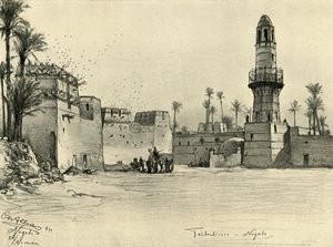 Huizen in Nagada, Egypte door Christian Wilhelm Allers