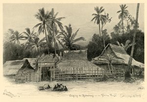 Kampong bij Jomblang, Semarang, Java, 1898 door Christian Wilhelm Allers