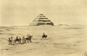 Piramide van Djoser in Saqqara, nabij Caïro, Egypte door Christian Wilhelm Allers