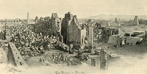 Verwoeste tempels in Karnak, Egypte, 1898 door Christian Wilhelm Allers
