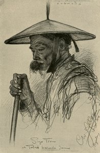 Singo Trono - man die tabak kauwt, Magelang, Java, 1898