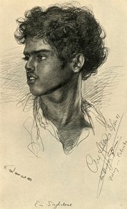 Singalees man, Colombo, Ceylon door Christian Wilhelm Allers
