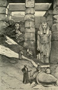 Beelden in de Luxor Tempel, Egypte, 1898