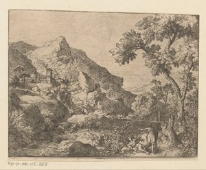 Arcadisch berglandschap door Christian Wilhelm Ernst Dietrich