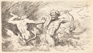 Vechtende Tritons door Christian Wilhelm Ernst Dietrich