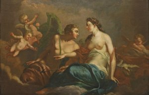 Christian Wilhelm Ernst Dietrich gen. Dietricy - Adonis en Aphrodite door Christian Wilhelm Ernst Dietrich