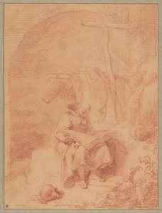 Der heilige Franziskus beim Lesen door Christian Wilhelm Ernst Dietrich