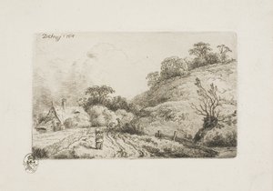 Het korenveld (Rembrandt stijl) door Christian Wilhelm Ernst Dietrich