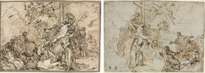 De kruisafneming (recto) en (verso) door Christian Wink