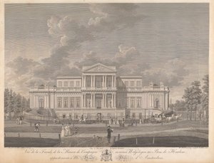 Welgelegen: Vue de la Facade de la Maison de Campagne nommee Welgelegen au Bois de Harlem, Appartenante a Mr. Henry Hope d