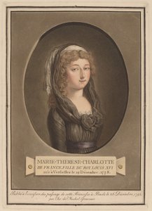 Marie-Thérèse-Charlotte, Hertogin van Angoulême door Christian von Mechel after Antoine François Sergent