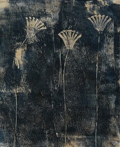 Blauwgroene bloemen door Christina Misuro