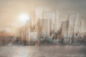 Vage gloed van het stadsgezicht door Christina Sillen