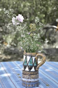 Wilde bloemen in een rustieke vaas door Christina Sillen