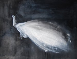 Etherische witte pauw door Christine Lindstrom