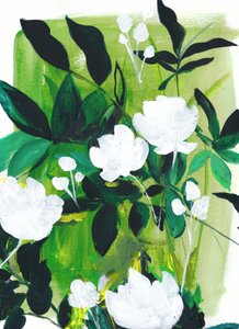 Weelderige witte bloemen door Christine Lindstrom
