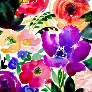 Levendige bloemen in aquarel door Christine Lindstrom
