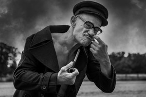 Eigenzinnige zeeman met pijp