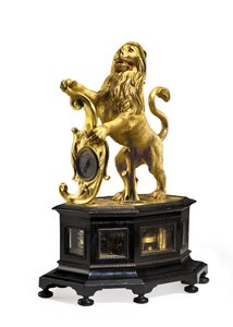 Slag- en automaat leeuwenklok, ca. 1640