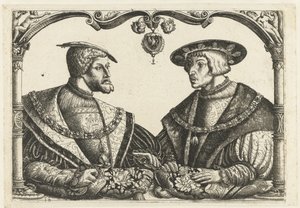 Karel V en Ferdinand I door Christoffel Bockstorffer