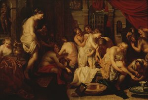 Vrouwen aan het baden