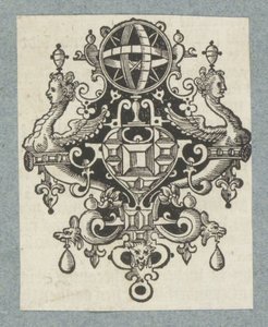 Ornament met edelstenen en hemelglobe
