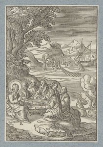 Christus geeft de sleutels van de hemel aan Petrus door Christoffel van Sichem (II)