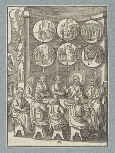 Christus verschijnt voor de laatste keer aan de apostelen door Christoffel van Sichem (II)