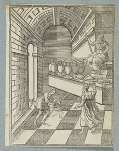 Daniël strooit as op de tempelvloer door Christoffel van Sichem (II)