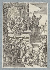 Petrus preekt in Jeruzalem door Christoffel van Sichem (II)