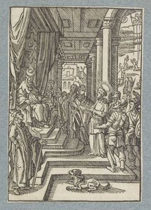 Stefanus voor de hogepriester door Christoffel van Sichem (II)