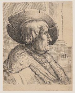 Fantasieportret van een oude man in profiel door Christoffel van Sichem I