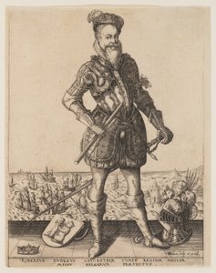 Robert Dudley, graaf van Leicester door Christoffel van Sichem I