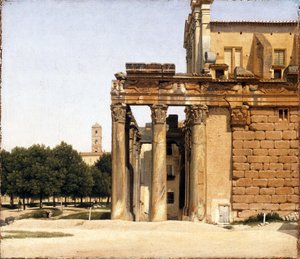 Zicht op de Via Sacra, Rome door Christoffer Wilhelm Eckersberg