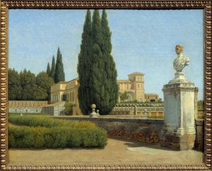 In de tuinen van Villa Albani door Christoffer Wilhelm Eckersberg