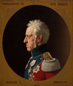 Portret van Frederik VI van Denemarken 1768-1839, 1839 door Christoffer Wilhelm Eckersberg