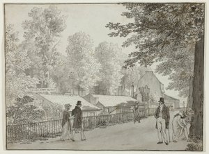Relais, Avenue des Champs-Élysées, Parijs (recto); Scène uit het leven van Odysseus (verso) door Christoffer Wilhelm Eckersberg