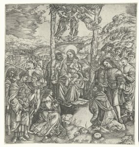 Aanbidding van de koningen door Christoforo di Michele Robetta