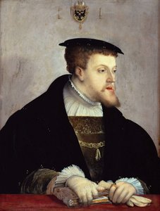 Portret van Keizer Karel V 1500-1558, ca. 1532 door Christoph Amberger