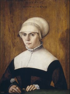 De vrouw van Jörg Zörer, op 28-jarige leeftijd, 1531 door Christoph Amberger