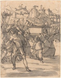 Jozua en de Israëlieten voor de Muren van Jericho door Christoph Murer
