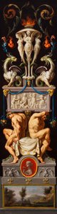 Studie voor een Compositie met Ignudi en Grotesken en een Allegorie van Beeldhouwkunst, c.1776