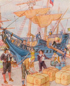 Haven met Tabaksbalen door Christophe (1856 1945)