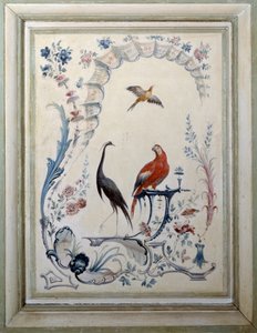 Vogels teken van de grote woonkamer van het kasteel van Champs sur Marne