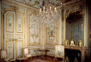 Zicht op het kabinet van de apen of “La Grande Singerie” door Christophe Huet (1700-1759) 1737 Chantilly, Musee Conde