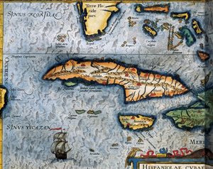 Kaart van de Caribische Zee door Christophe Plantin door Christophe Plantin