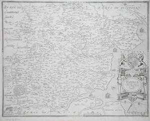 Kaart van Essex, gegraveerd door William Web, gepubliceerd 1645