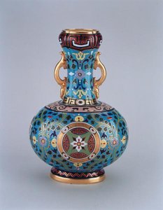 Dummy vaas versierd in imitatie van cloisonne, Minton & Co